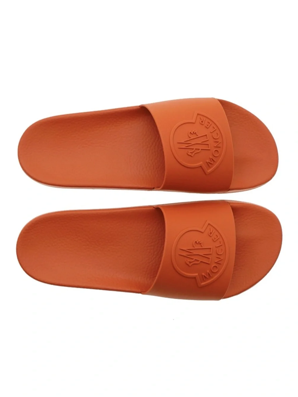 Moncler Men Basil Slides Orange Rubber Size 12 US New